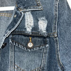 Distressed Blue Jean Jacket